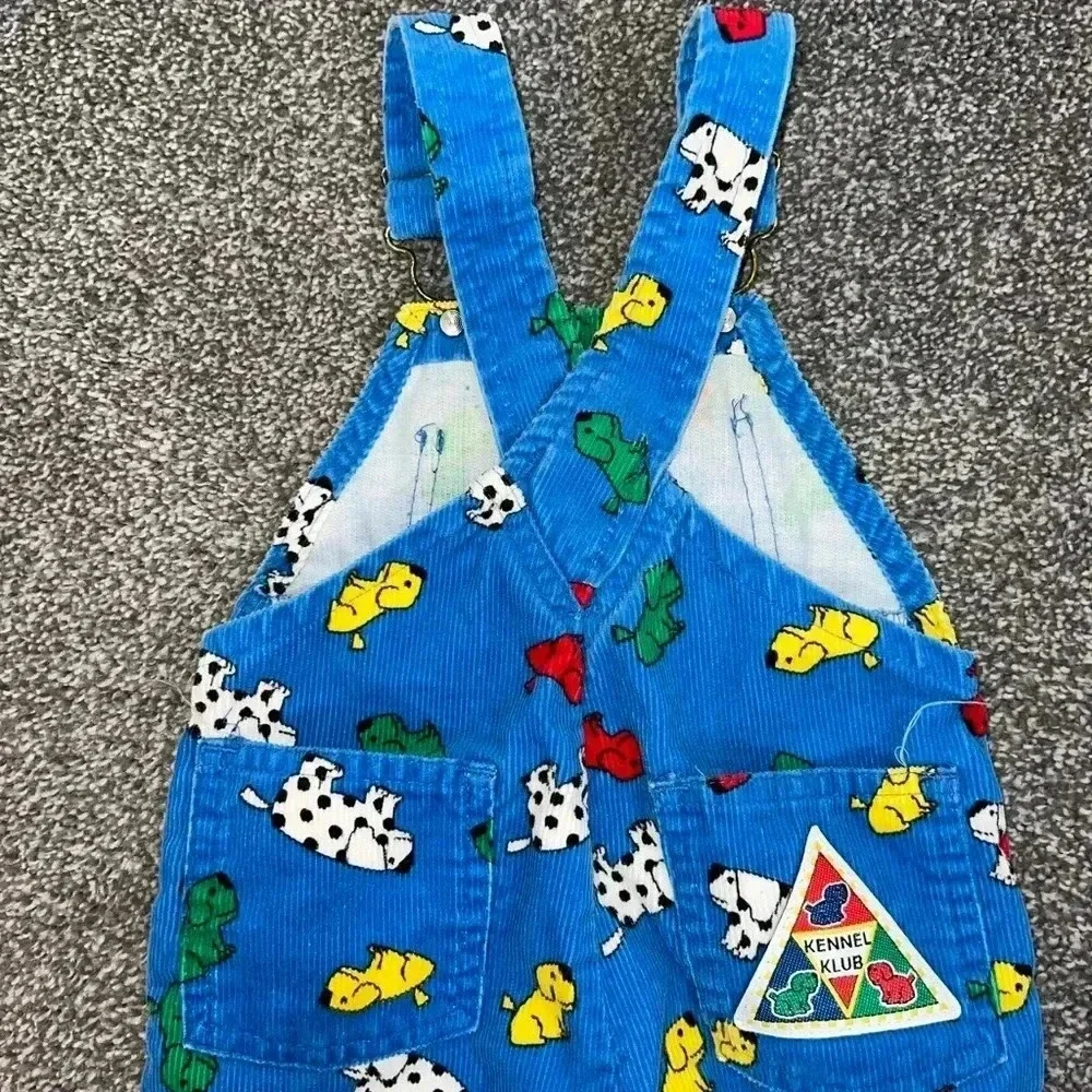 VINTAGE OSHKOSH BGOSH RIBBED PUPPY KENNEL OVERALLS SIZE 12 months
